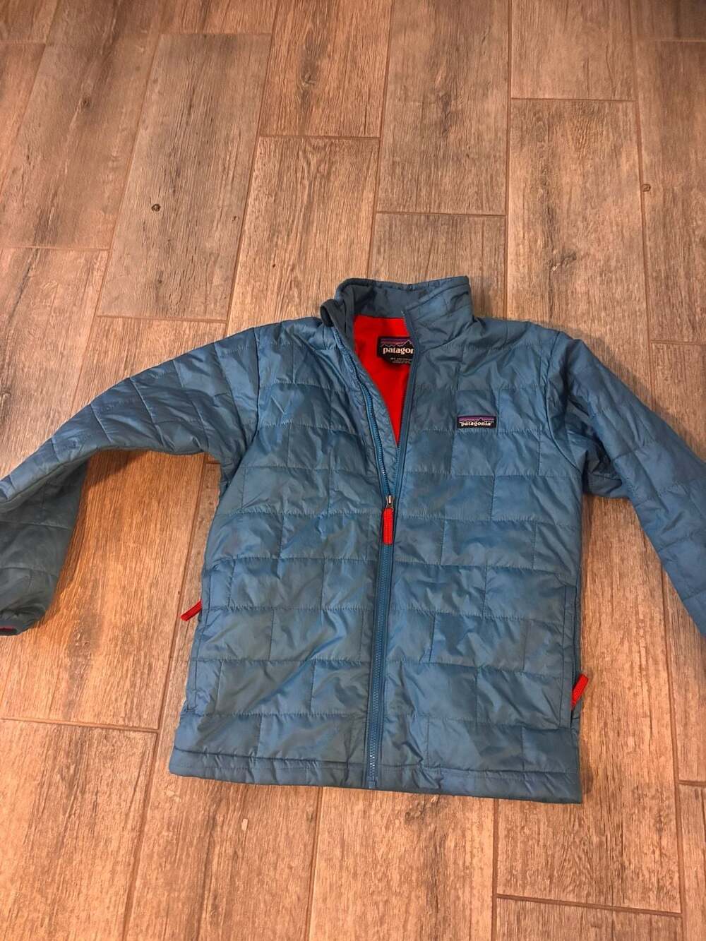 Patagonia Kids Nano Puff Jacket Size 10 Blue Red